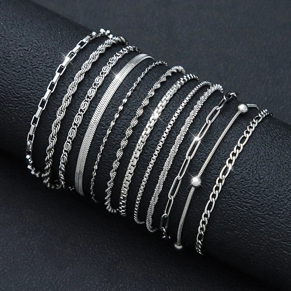 12Pcs/Set Stainless Steel Bracelet for Women AliExpress