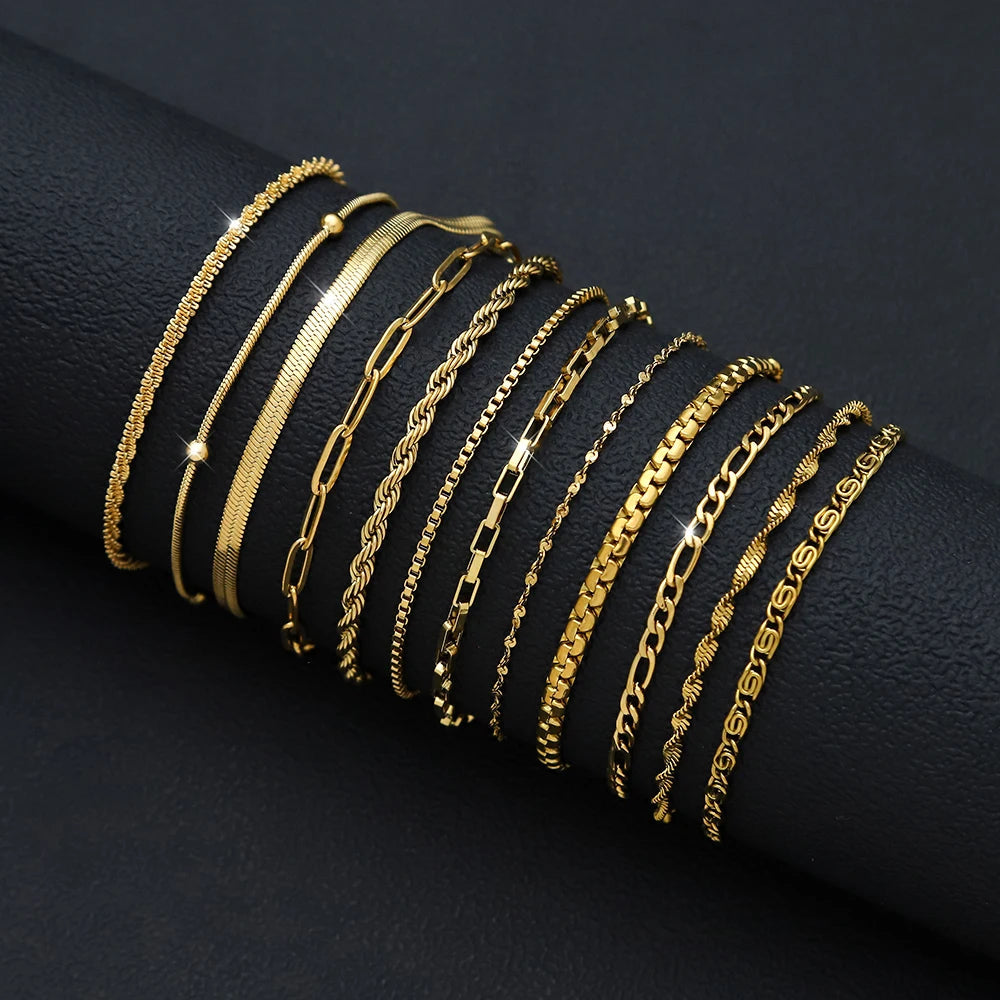 12Pcs/Set Stainless Steel Bracelet for Women AliExpress
