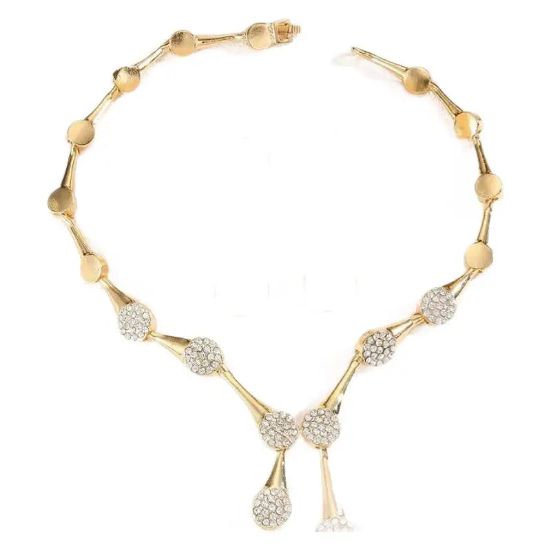 Necklace and earrings golden, silent, elegant AliExpress